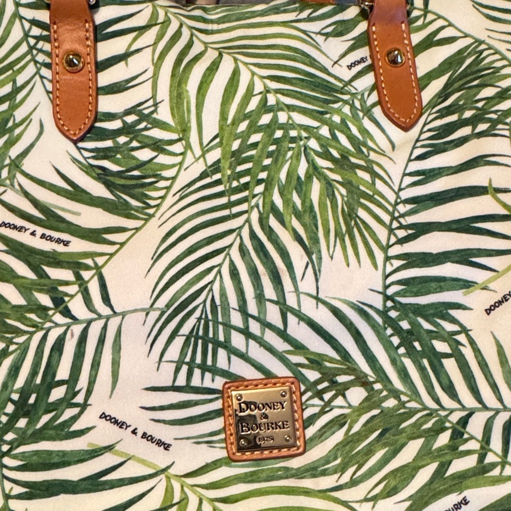 Dooney & Bourke White and Green Leaf Tote - Picture 7 of 7
